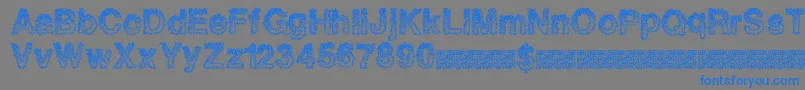 フォントQuantumants – 灰色の背景に青い文字