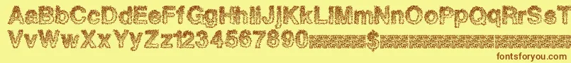 Quantumants Font – Brown Fonts on Yellow Background