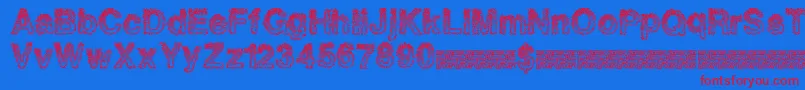 Quantumants Font – Red Fonts on Blue Background