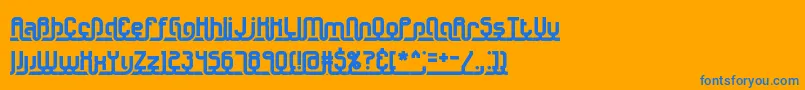 フォントUnderscr – オレンジの背景に青い文字