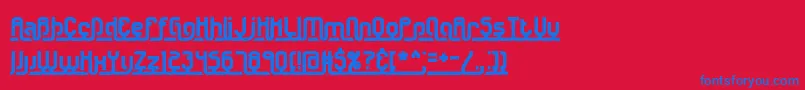 フォントUnderscr – 赤い背景に青い文字