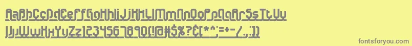 フォントUnderscr – 黄色の背景に灰色の文字