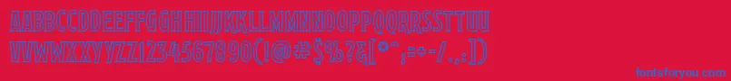 MortuarydecobbReg Font – Blue Fonts on Red Background