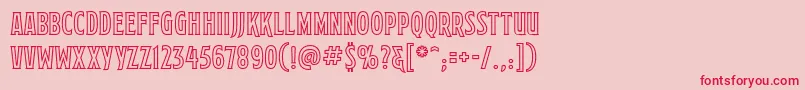 MortuarydecobbReg Font – Red Fonts on Pink Background