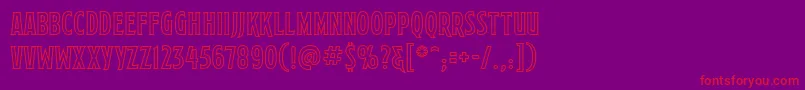 MortuarydecobbReg Font – Red Fonts on Purple Background