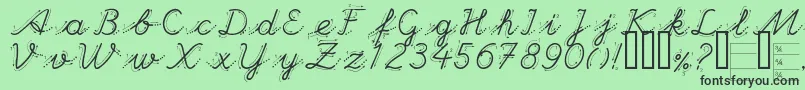 Handg Font – Black Fonts on Green Background