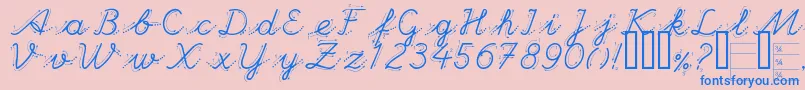 Handg Font – Blue Fonts on Pink Background