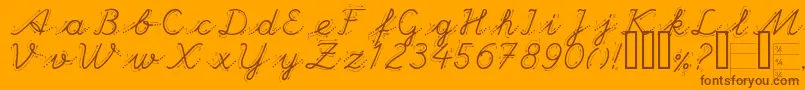 Handg Font – Brown Fonts on Orange Background