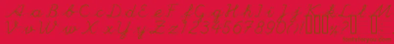 Handg Font – Brown Fonts on Red Background