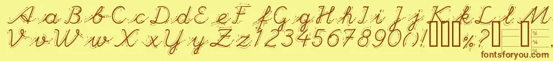 Handg Font – Brown Fonts on Yellow Background