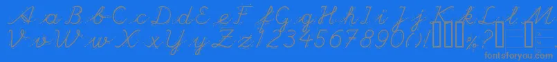 Handg Font – Gray Fonts on Blue Background