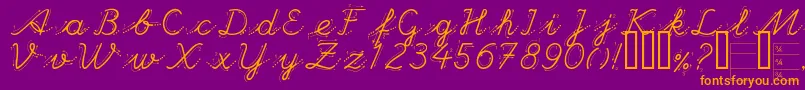 Handg Font – Orange Fonts on Purple Background