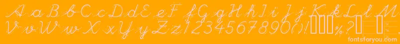 Handg Font – Pink Fonts on Orange Background
