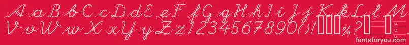 Handg Font – Pink Fonts on Red Background