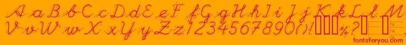 Handg Font – Red Fonts on Orange Background