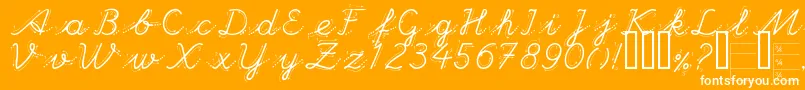 Handg-Schriftart – Weiße Schriften auf orangefarbenem Hintergrund