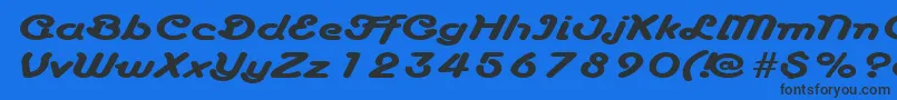 AnacondaexpandedRegular Font – Black Fonts on Blue Background