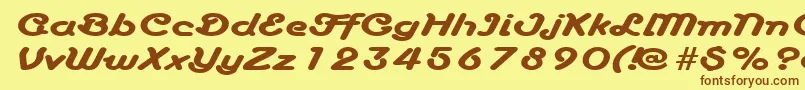 AnacondaexpandedRegular Font – Brown Fonts on Yellow Background