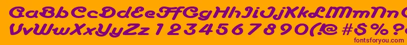 フォントAnacondaexpandedRegular – オレンジの背景に紫のフォント