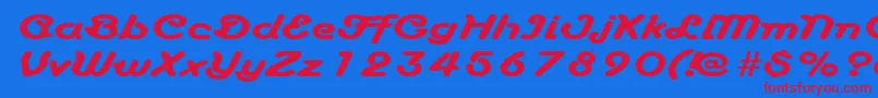 AnacondaexpandedRegular Font – Red Fonts on Blue Background