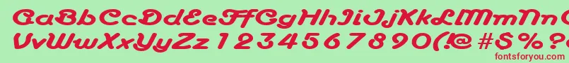 AnacondaexpandedRegular Font – Red Fonts on Green Background