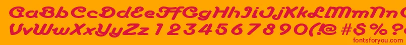 AnacondaexpandedRegular Font – Red Fonts on Orange Background