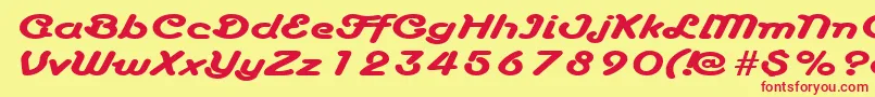 AnacondaexpandedRegular Font – Red Fonts on Yellow Background