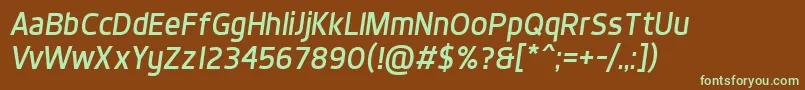Шрифт DynoItalic – зелёные шрифты на коричневом фоне