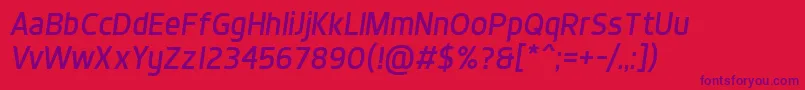 DynoItalic Font – Purple Fonts on Red Background