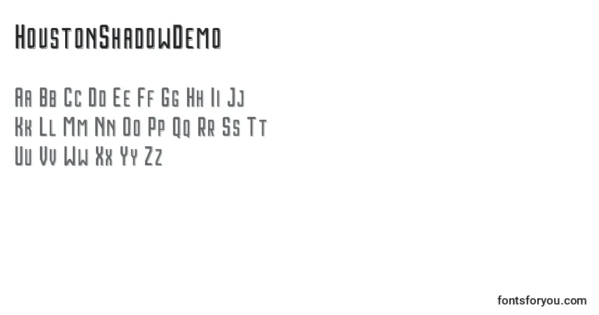 Schriftart HoustonShadowDemo – Alphabet, Zahlen, spezielle Symbole
