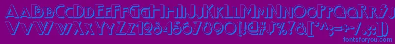 Boogienightsnfshadow-Schriftart – Blaue Schriften auf violettem Hintergrund