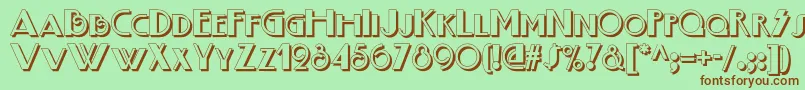 Boogienightsnfshadow Font – Brown Fonts on Green Background