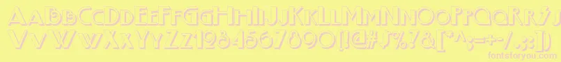 Boogienightsnfshadow-Schriftart – Rosa Schriften auf gelbem Hintergrund