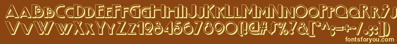 Boogienightsnfshadow Font – Yellow Fonts on Brown Background