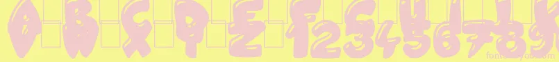 フォントJellyCrazies – ピンクのフォント、黄色の背景