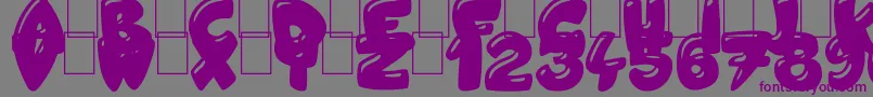 Czcionka JellyCrazies – fioletowe czcionki na szarym tle