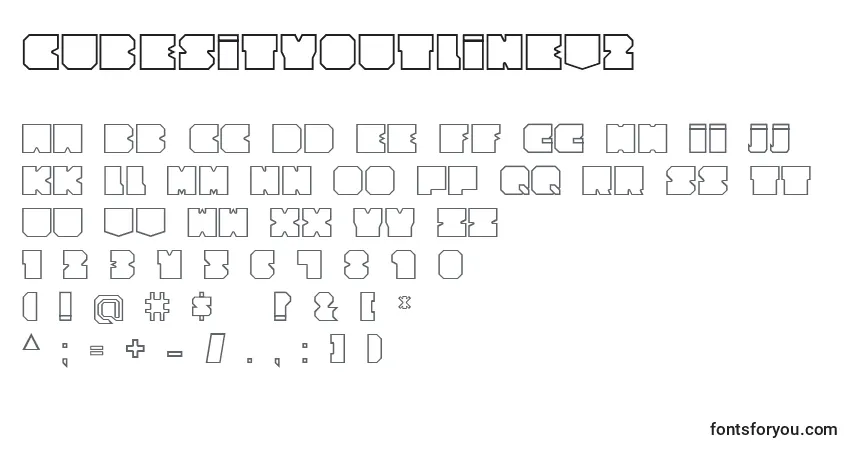 Police CubesityOutlineV2 - Alphabet, Chiffres, Caractères Spéciaux