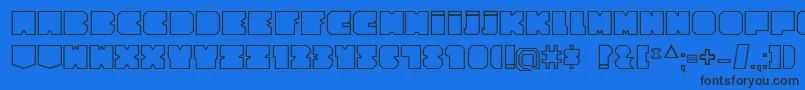 CubesityOutlineV2 Font – Black Fonts on Blue Background