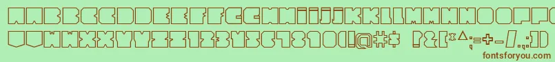 CubesityOutlineV2 Font – Brown Fonts on Green Background