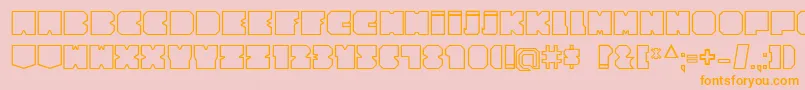 CubesityOutlineV2 Font – Orange Fonts on Pink Background