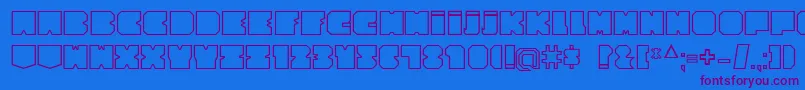 CubesityOutlineV2 Font – Purple Fonts on Blue Background