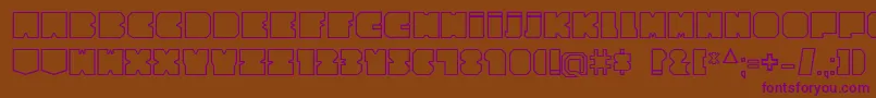 CubesityOutlineV2 Font – Purple Fonts on Brown Background