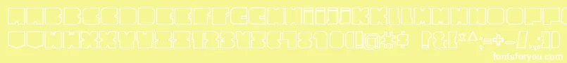 CubesityOutlineV2 Font – White Fonts on Yellow Background