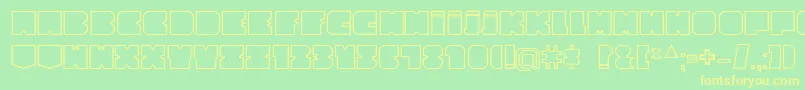 CubesityOutlineV2 Font – Yellow Fonts on Green Background