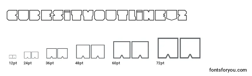 Größen der Schriftart CubesityOutlineV2