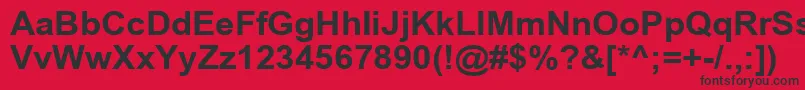 Czcionka ArialCyr105b – czarne czcionki na czerwonym tle