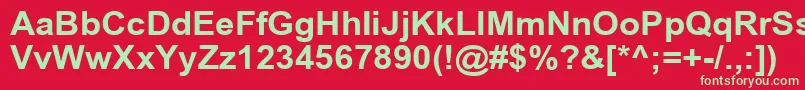 フォントArialCyr105b – 赤い背景に緑の文字