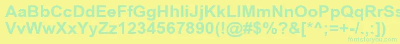 ArialCyr105b Font – Green Fonts on Yellow Background