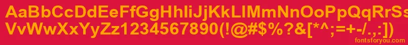 フォントArialCyr105b – 赤い背景にオレンジの文字