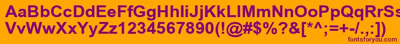 ArialCyr105b Font – Purple Fonts on Orange Background